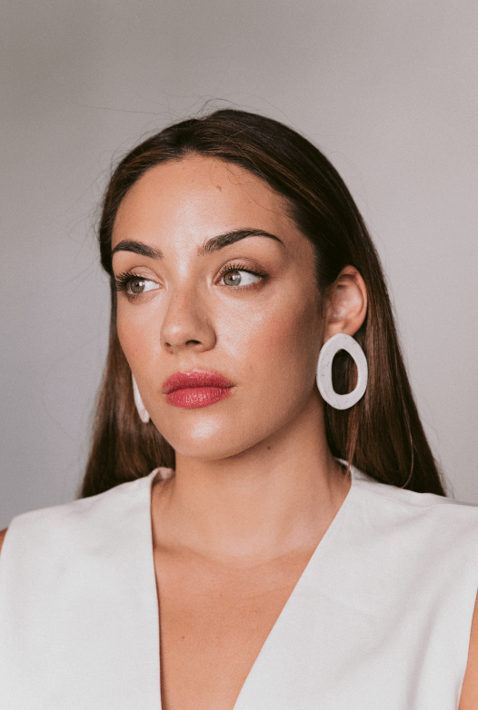 White Circle Ceramic Earrings - Birch & BrackenEARRINGS