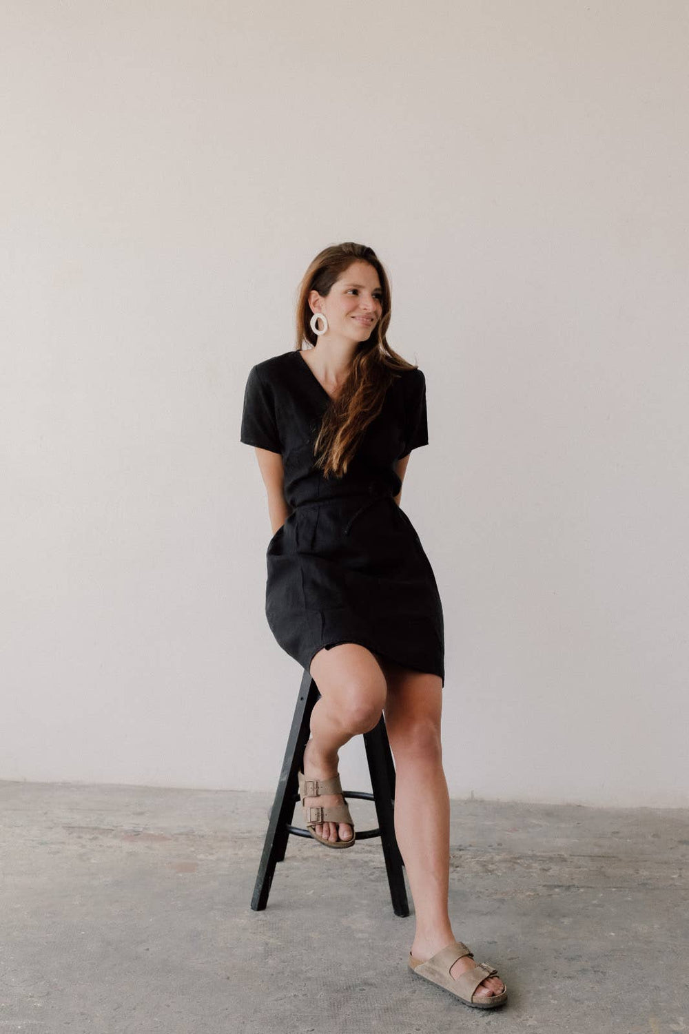 White Circle Ceramic Earrings - Birch & BrackenEARRINGS