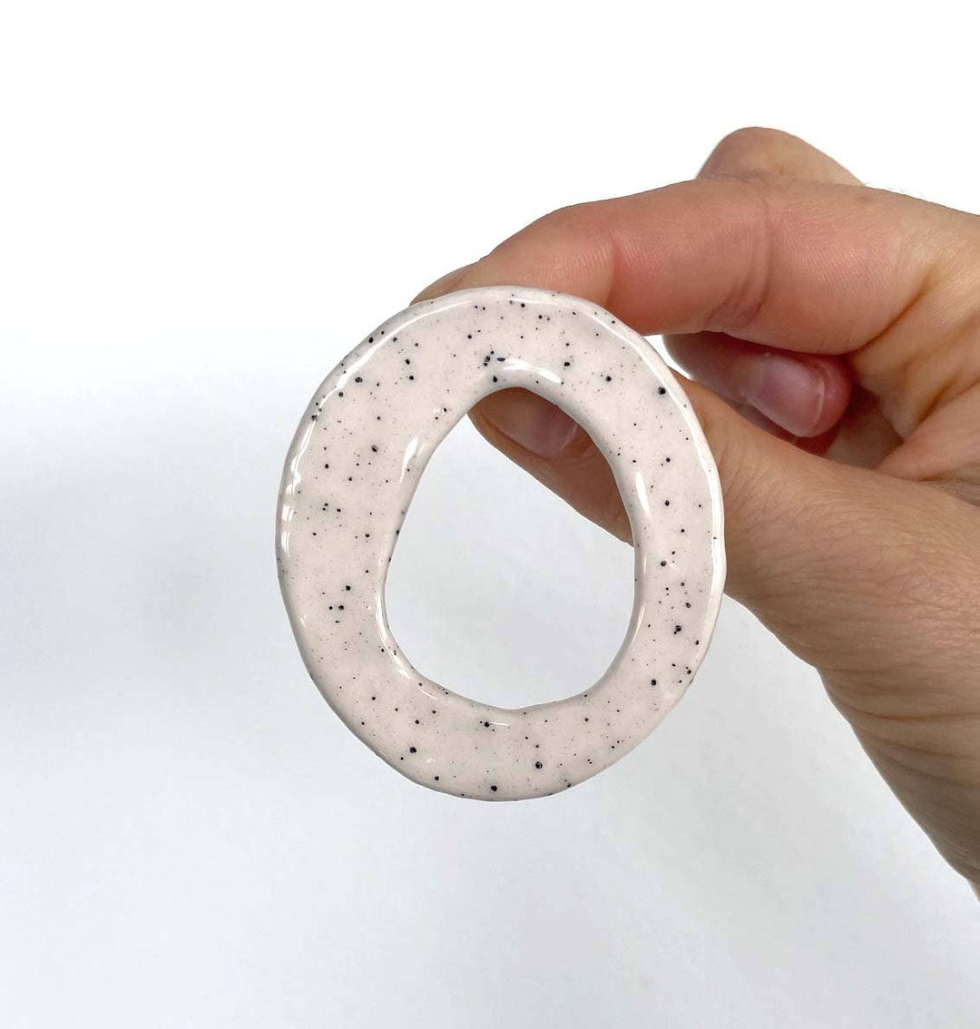 White Circle Ceramic Earrings - Birch & BrackenEARRINGS