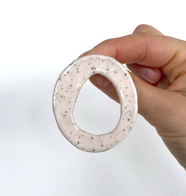 White Circle Ceramic Earrings - Birch & BrackenEARRINGS