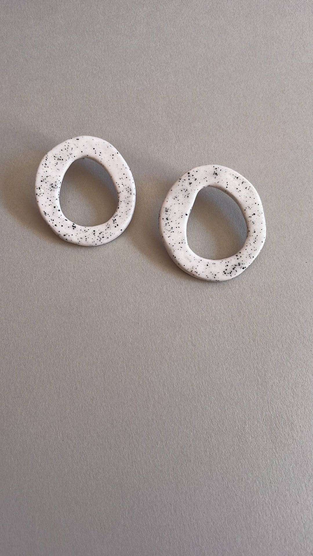 White Circle Ceramic Earrings - Birch & BrackenEARRINGS