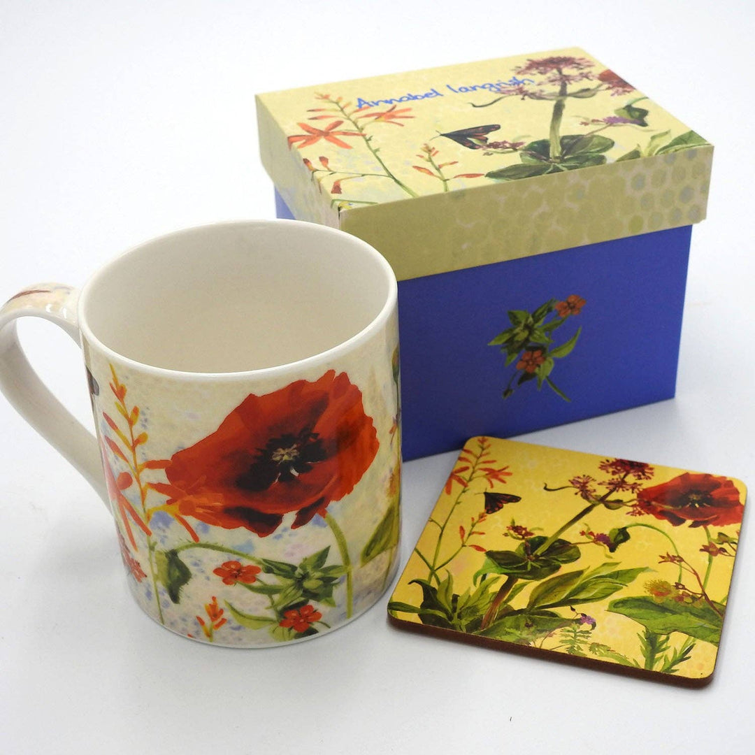 Wildflower 'Fiery' Mug and Coaster Set - Birch & BrackenMUG