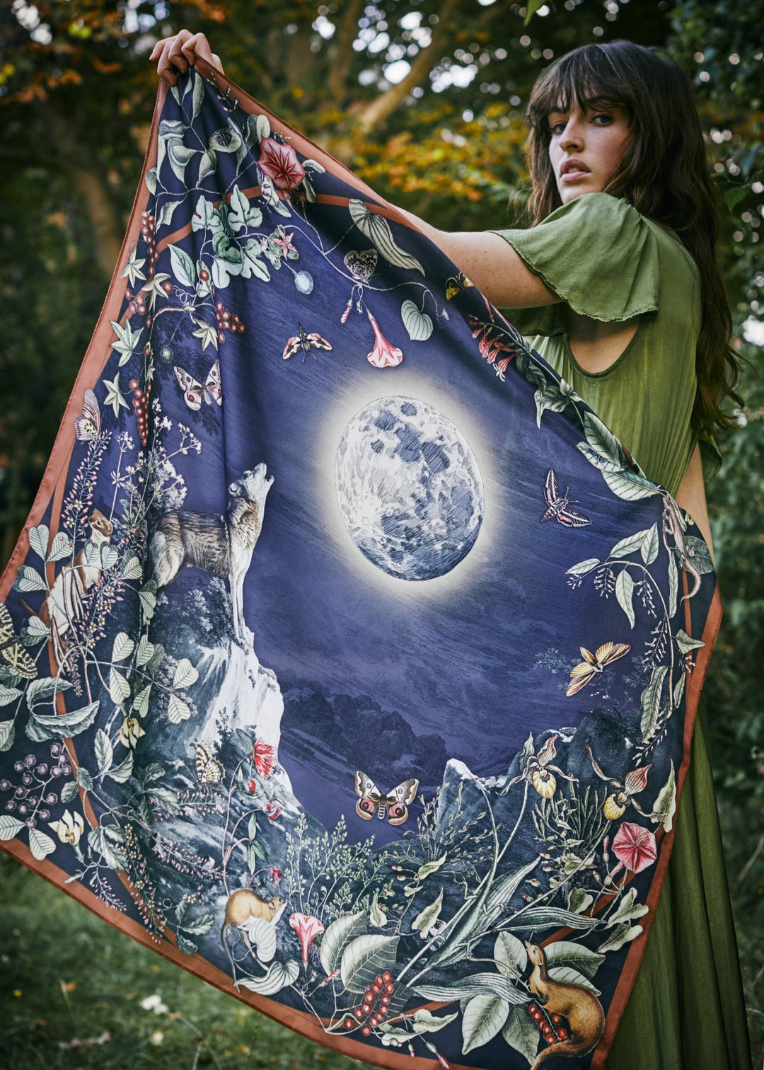 Wolf Garden Narrative Square Scarf - Birch & BrackenSCARF