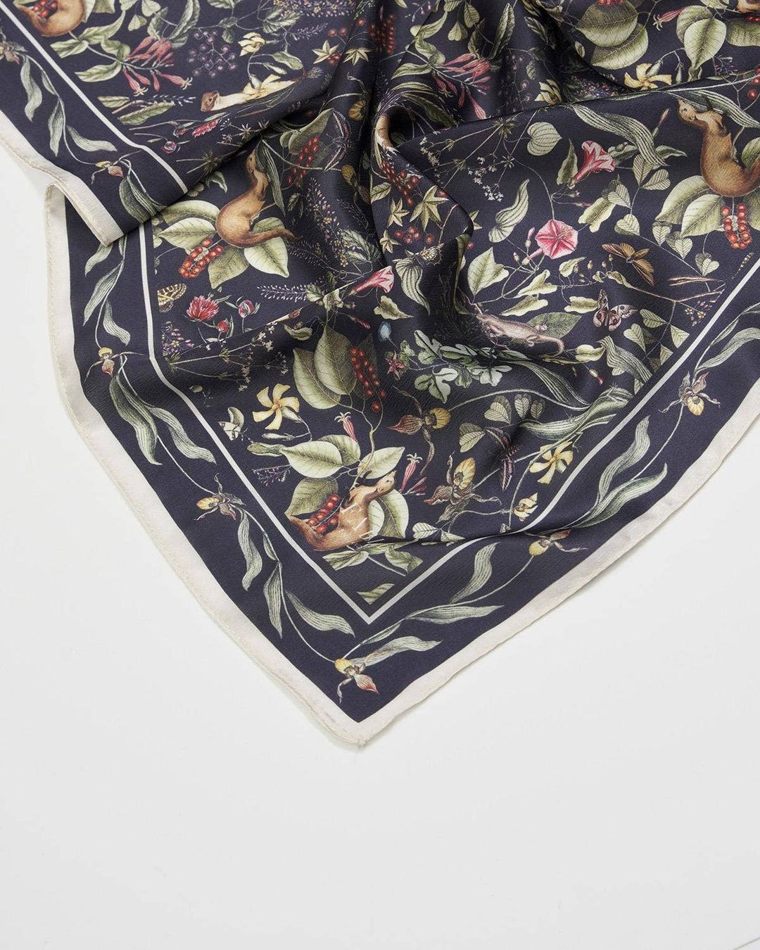 Wolf Garden Navy Square Scarf - Birch & BrackenSCARF
