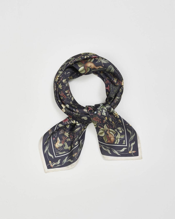 Wolf Garden Navy Square Scarf - Birch & BrackenSCARF