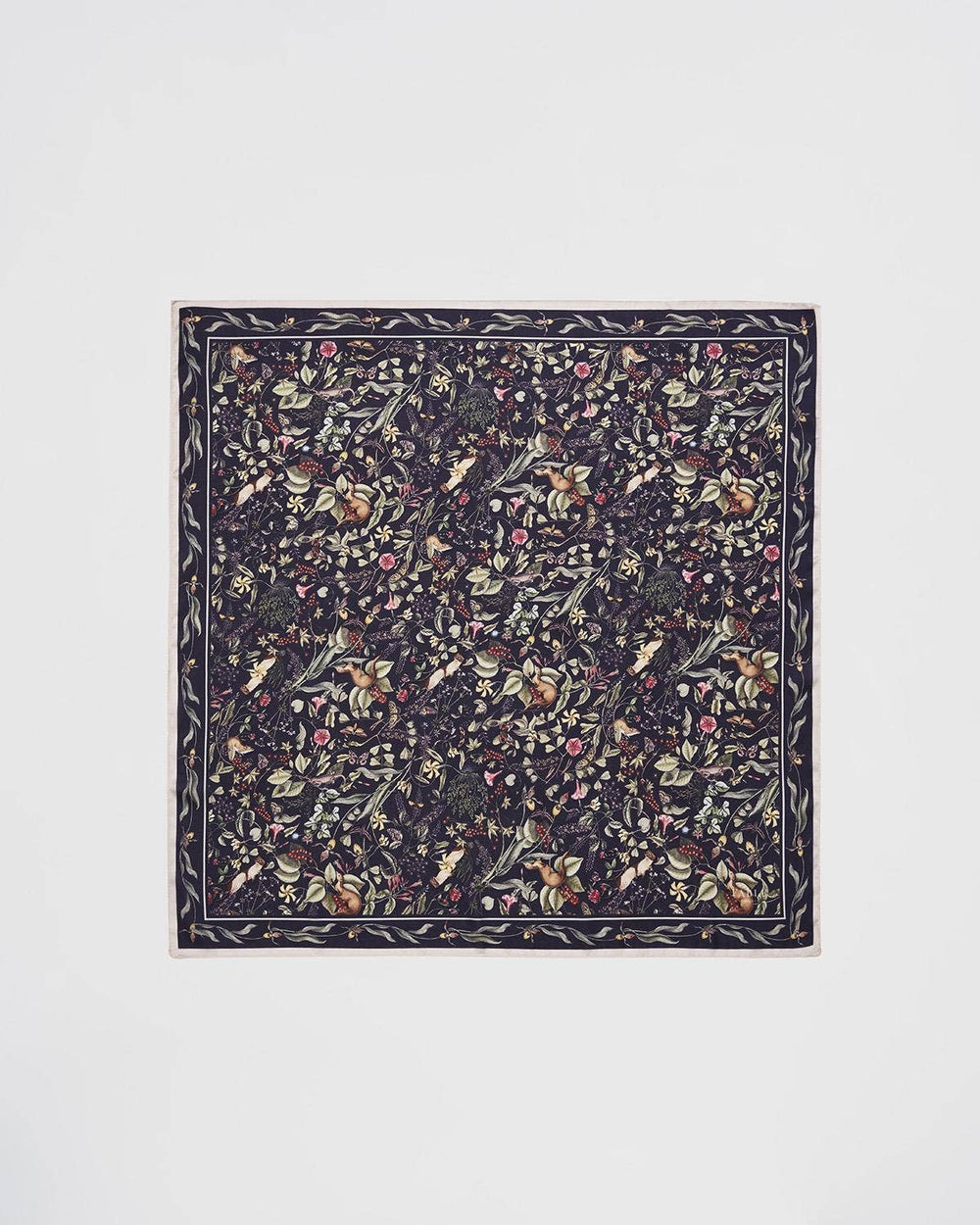 Wolf Garden Navy Square Scarf - Birch & BrackenSCARF