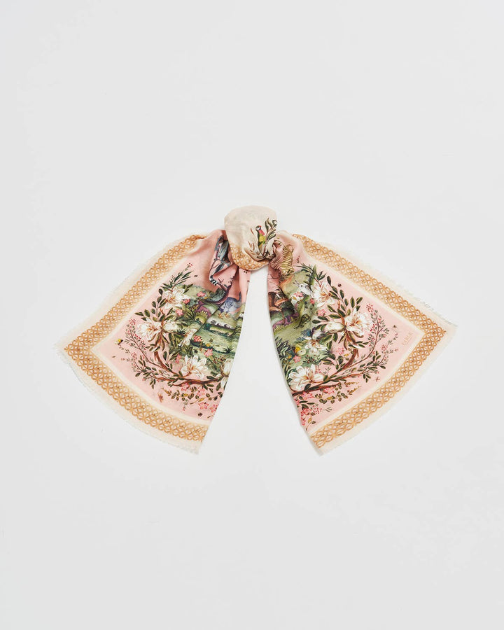 Woodland Scene Pink Long Scarf - Birch & BrackenSCARF