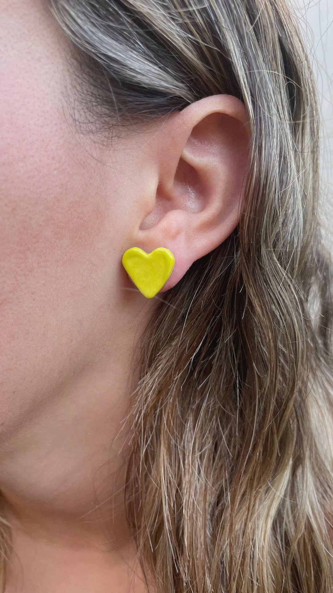 Yellow ceramic heart earrings - Birch & BrackenEARRINGS