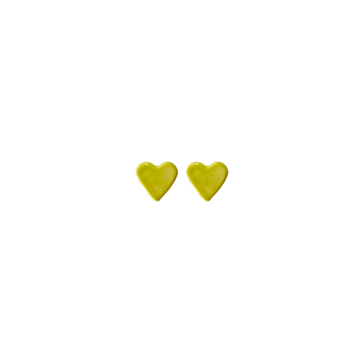 Yellow ceramic heart earrings - Birch & BrackenEARRINGS