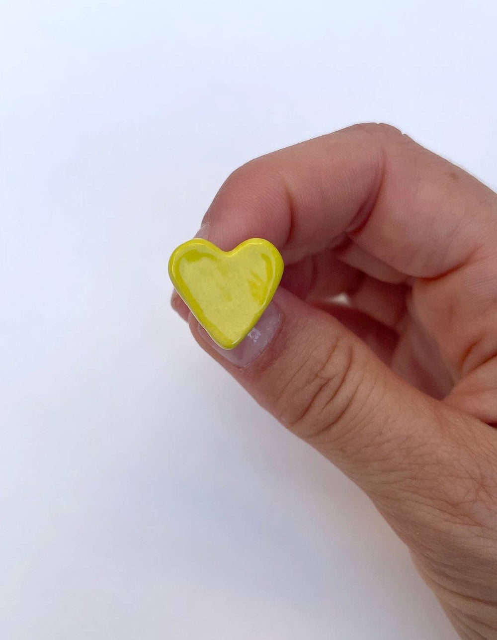 Yellow ceramic heart earrings - Birch & BrackenEARRINGS